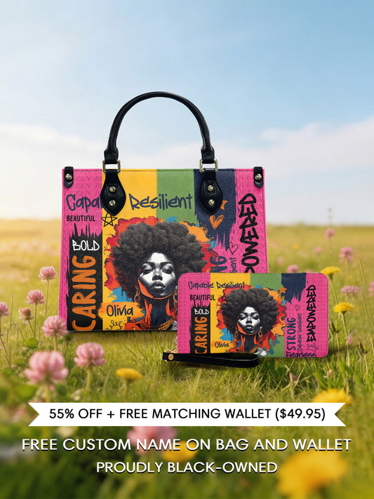 Melaniva Empowered Essence Pink Leather Handbag Deal (FREE WALLET) - Melaniva