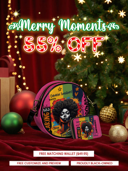 Melaniva Empowered Essence Pink Leather Circle Crossbag Deal