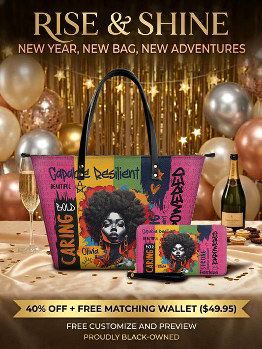 Melaniva Empowered Essence Pink Leather Tote Bag Deal (FREE WALLET)