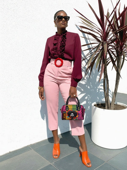 Melaniva Empowered Essence Pink Leather Mini Satchel Deal