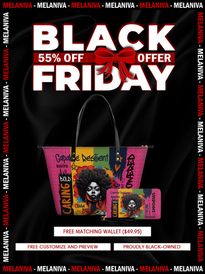 Melaniva Empowered Essence Pink Leather Tote Bag Deal (FREE WALLET)