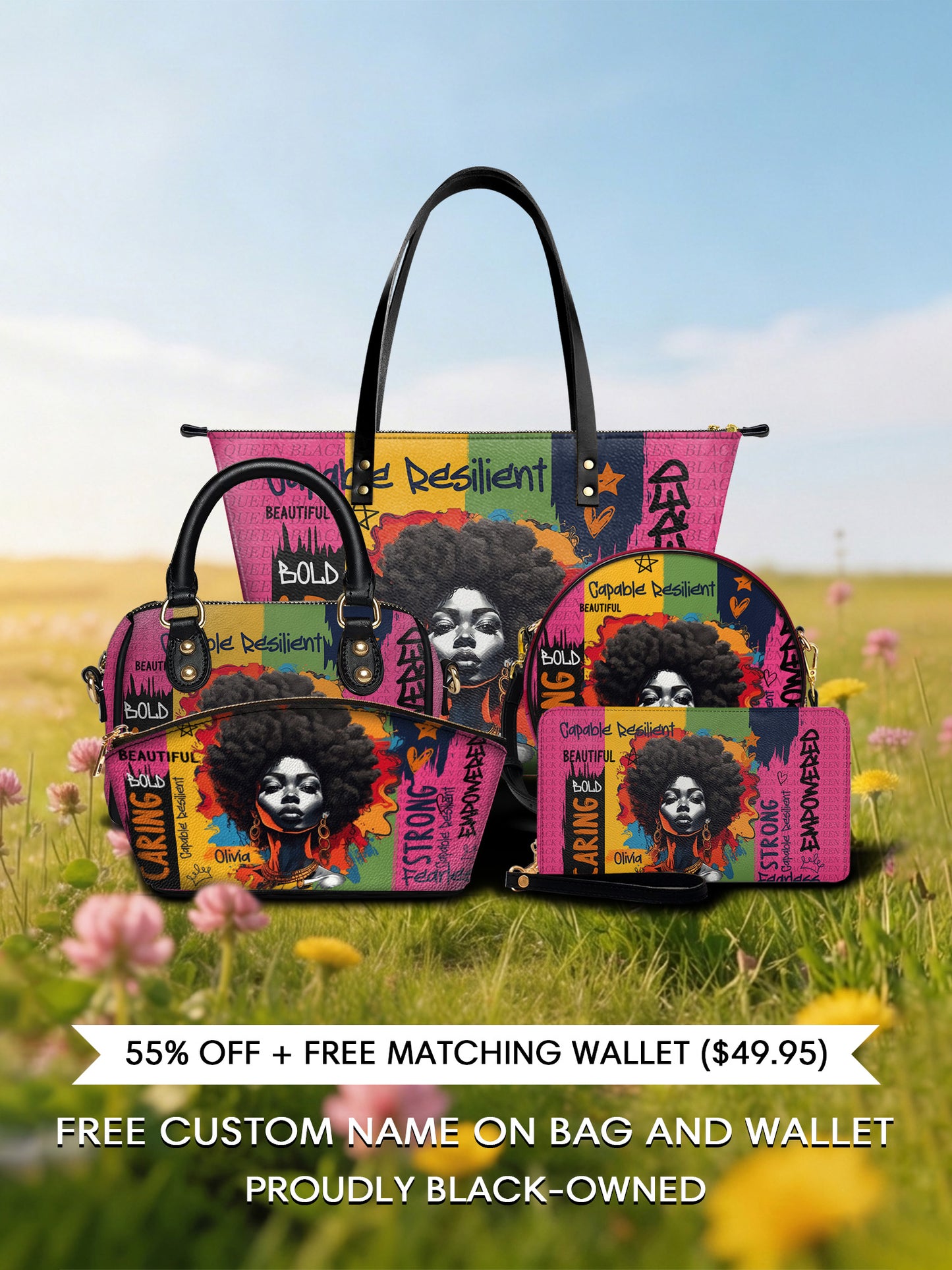 Melaniva "Empowered Essence Pink" Tote Bag The Lucky Bundle - Melaniva