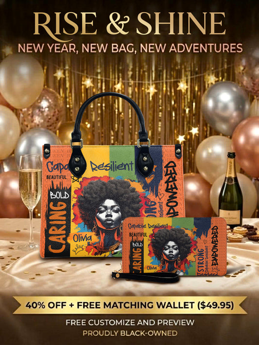 Melaniva Empowered Essence Orange Leather Handbag Deal