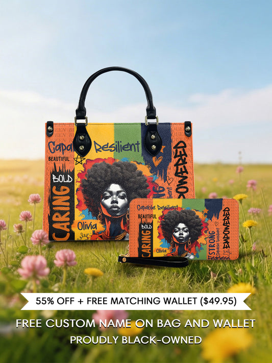 Melaniva Empowered Essence Orange Leather Handbag Deal - Melaniva