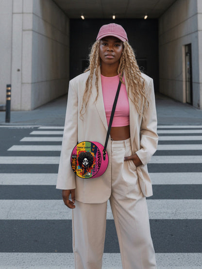 Melaniva Empowered Essence Pink Leather Circle Crossbag Deal