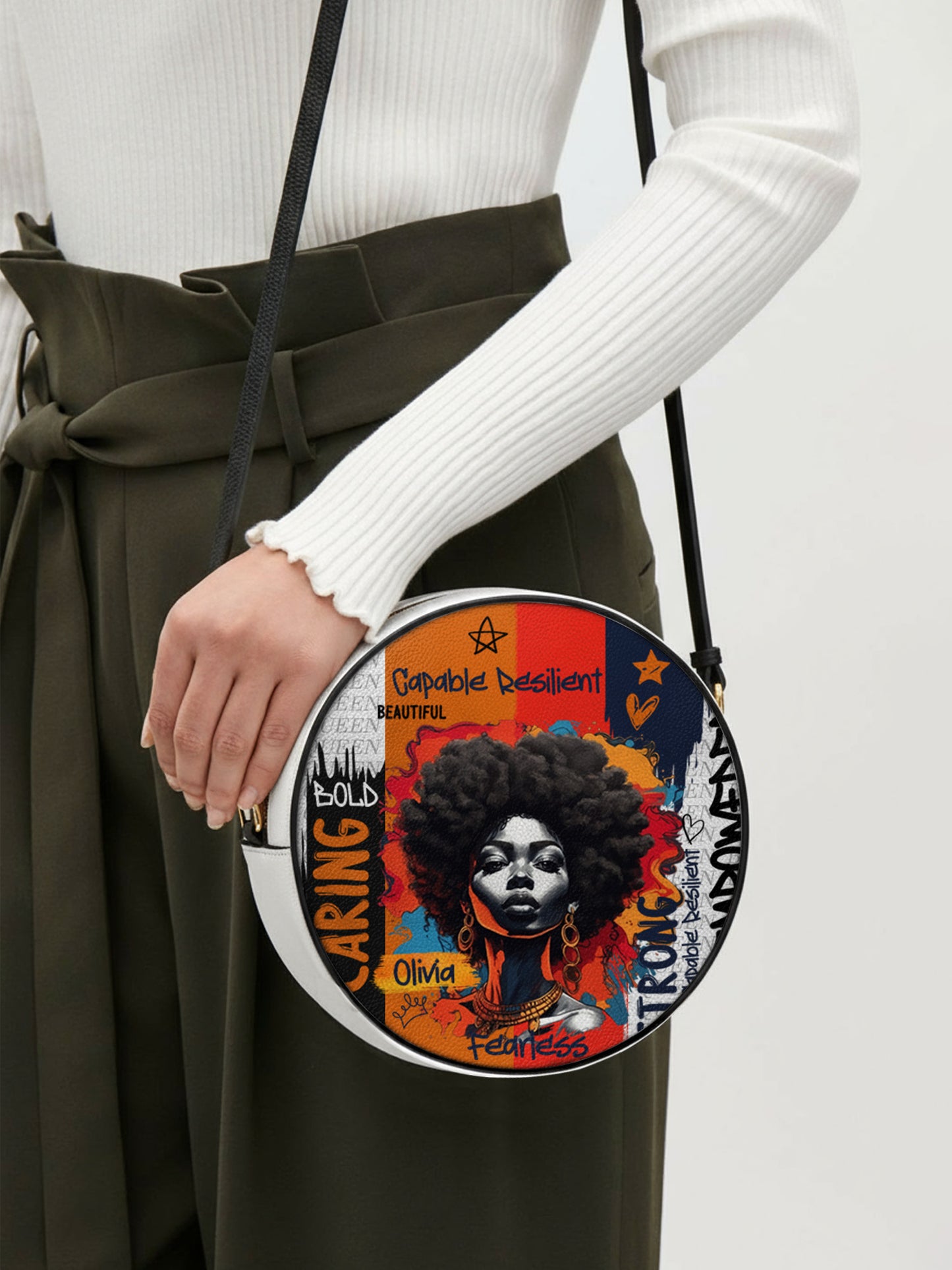 Melaniva Empowered Essence Leather Circle Crossbag Deal