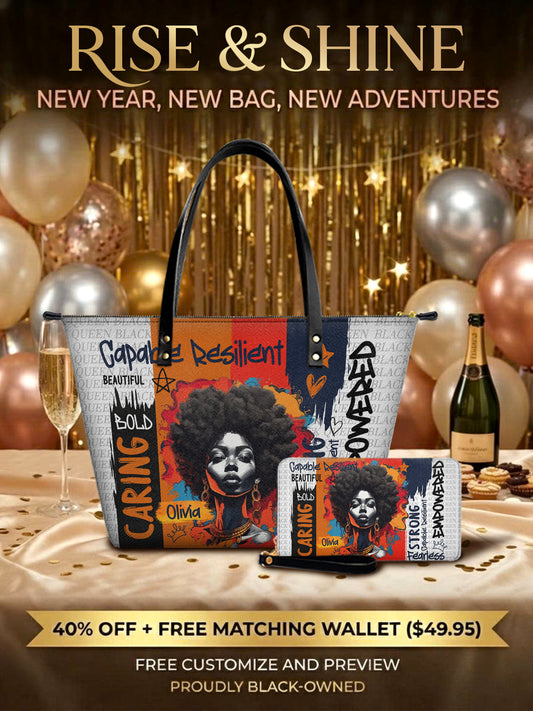 Melaniva Empowered Essence Leather Tote Bag Deal (FREE WALLET)