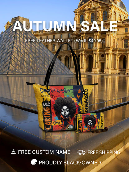 Melaniva Empowered Essence Yellow Leather Tote Bag Deal (FREE WALLET)