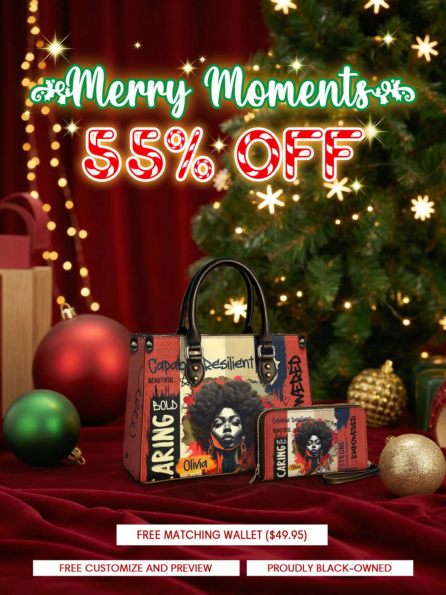 Melaniva "Bold Afro Power" Leather Handbag Deal