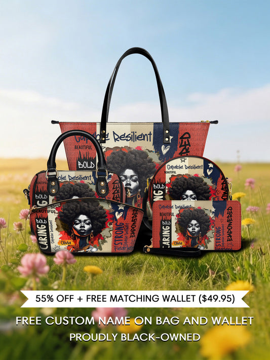 Melaniva "Bold Afro Power" Tote Bag The Lucky Bundle - Melaniva