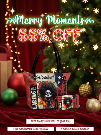 Melaniva "Bold Afro Power" Leather Totebag Deal