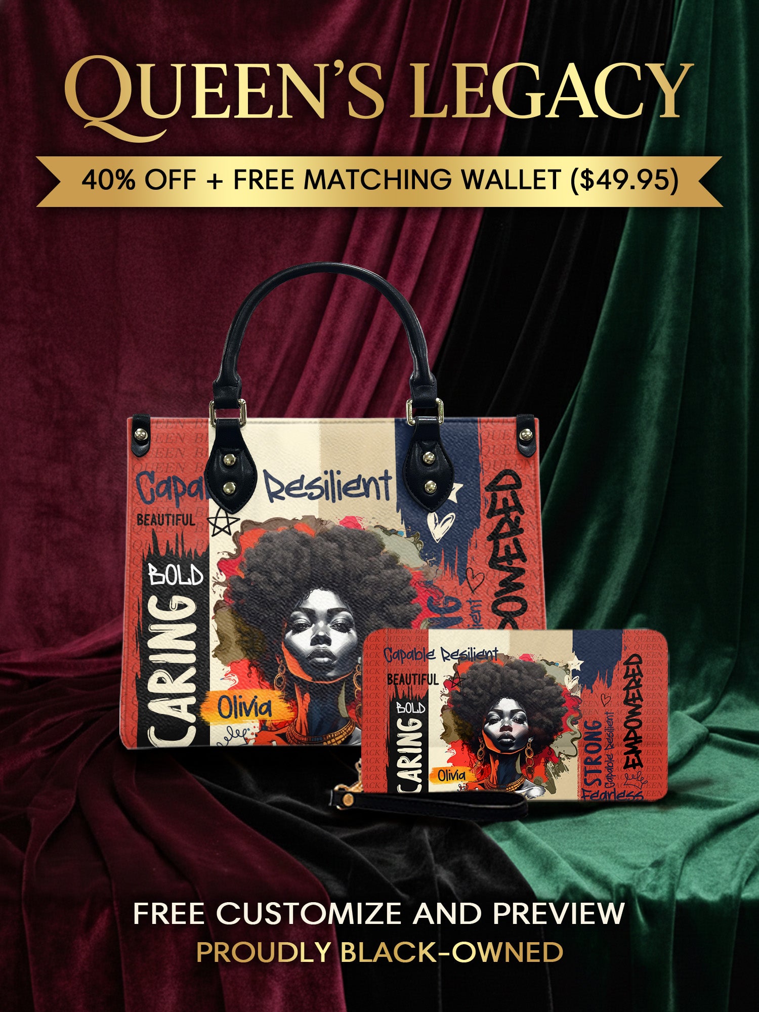 Melaniva "Bold Afro Power" Leather Handbag Deal - Melaniva