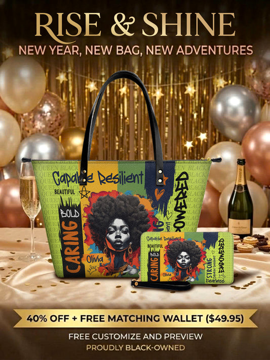 Melaniva Empowered Essence Lemon Lime Leather Tote Bag Deal