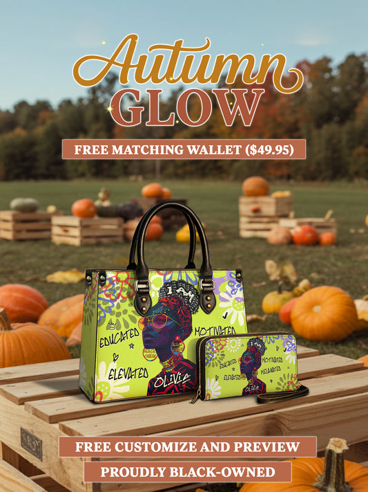 Melaniva I Am Elevated - Lemon Lime Leather Handbag Deal (FREE WALLET)