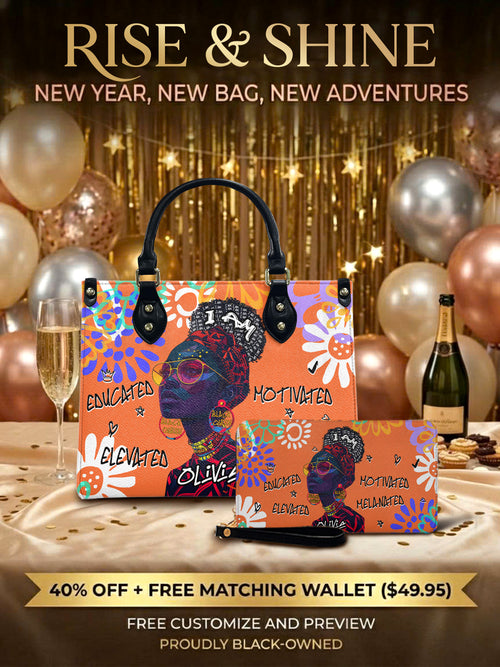 Melaniva I Am Elevated Orange Leather Handbag Deal (FREE WALLET)