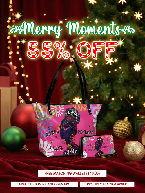 Melaniva I Am Elevated Pink Leather Tote Bag Deal (FREE WALLET)