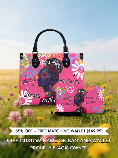 Melaniva I Am Elevated Pink Leather Handbag Deal (FREE WALLET) - Melaniva