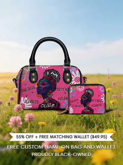 Melaniva I Am Elevated Pink Leather Mini Satchel Deal - Melaniva