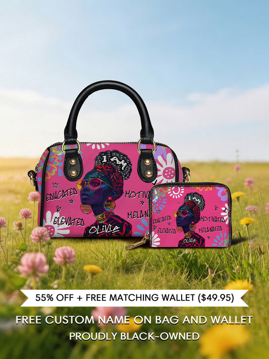Melaniva I Am Elevated Pink Leather Mini Satchel Deal - Melaniva