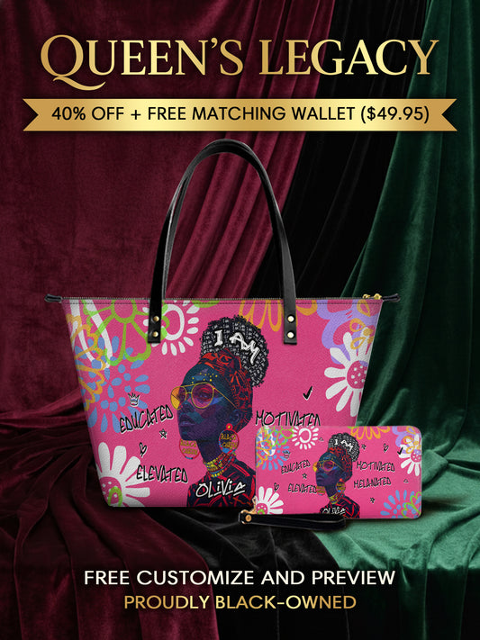 Melaniva I Am Elevated Pink Leather Tote Bag Deal (FREE WALLET) - Melaniva