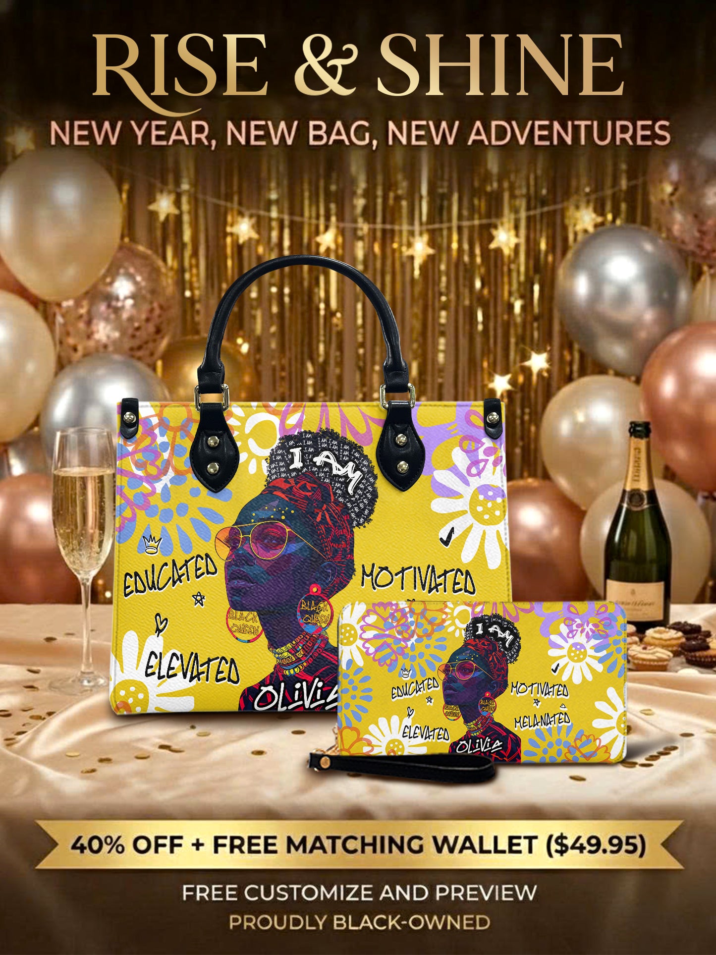 Melaniva I Am Elevated Leather Handbag Deal (FREE WALLET)