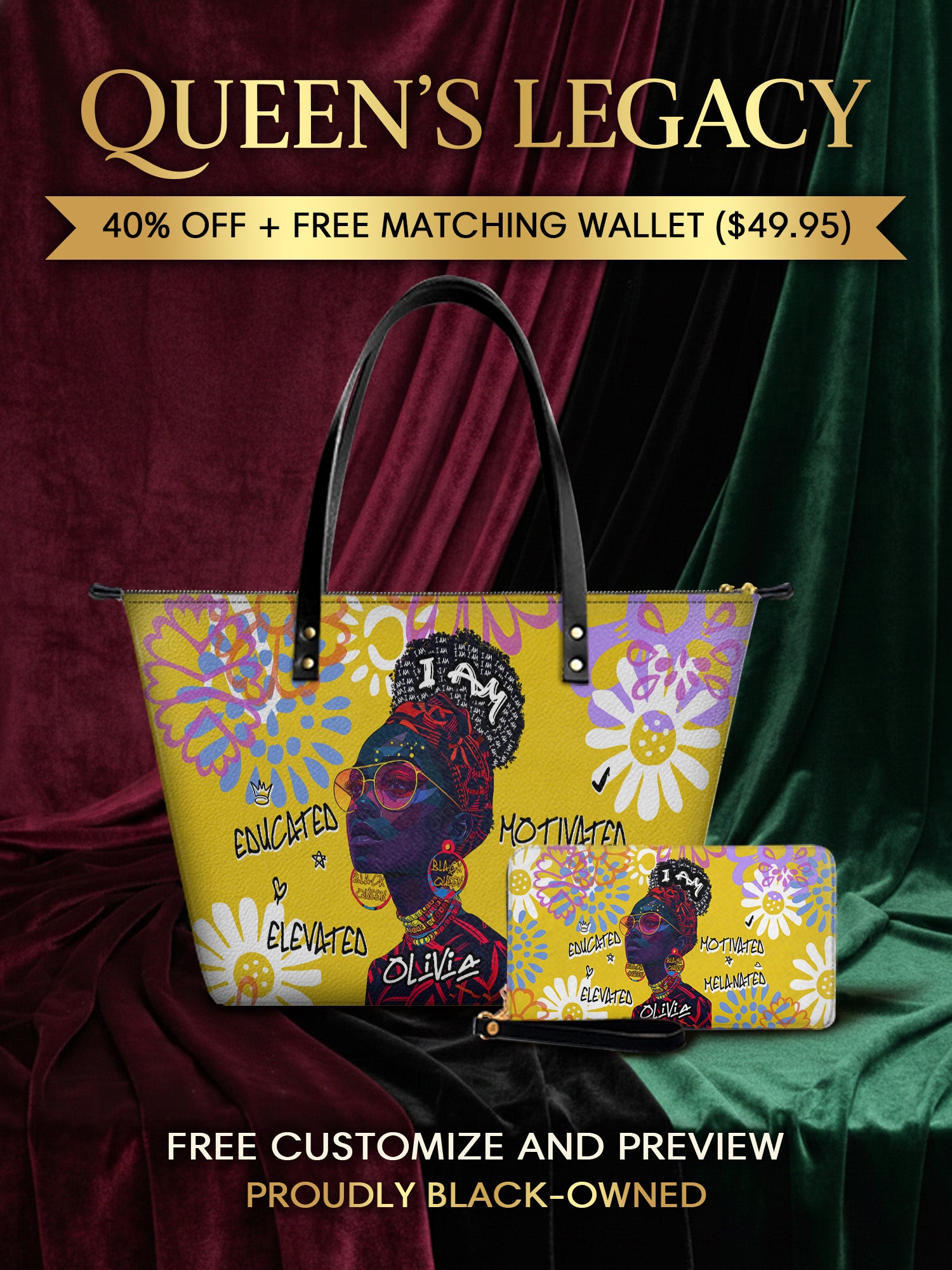 Melaniva I Am Elevated Leather Tote Bag Deal (FREE WALLET) - Melaniva