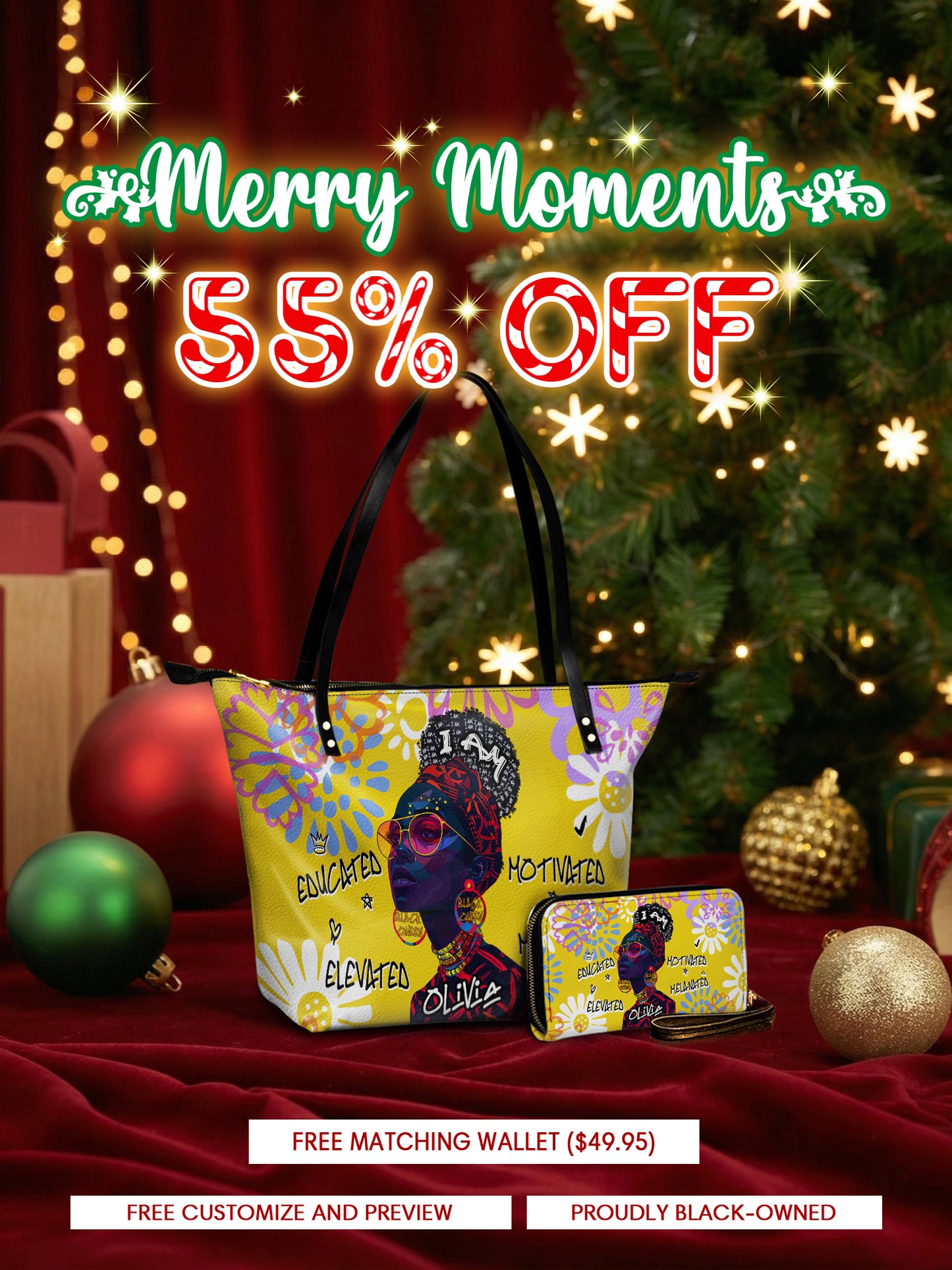 Melaniva I Am Elevated Leather Tote Bag Deal (FREE WALLET)