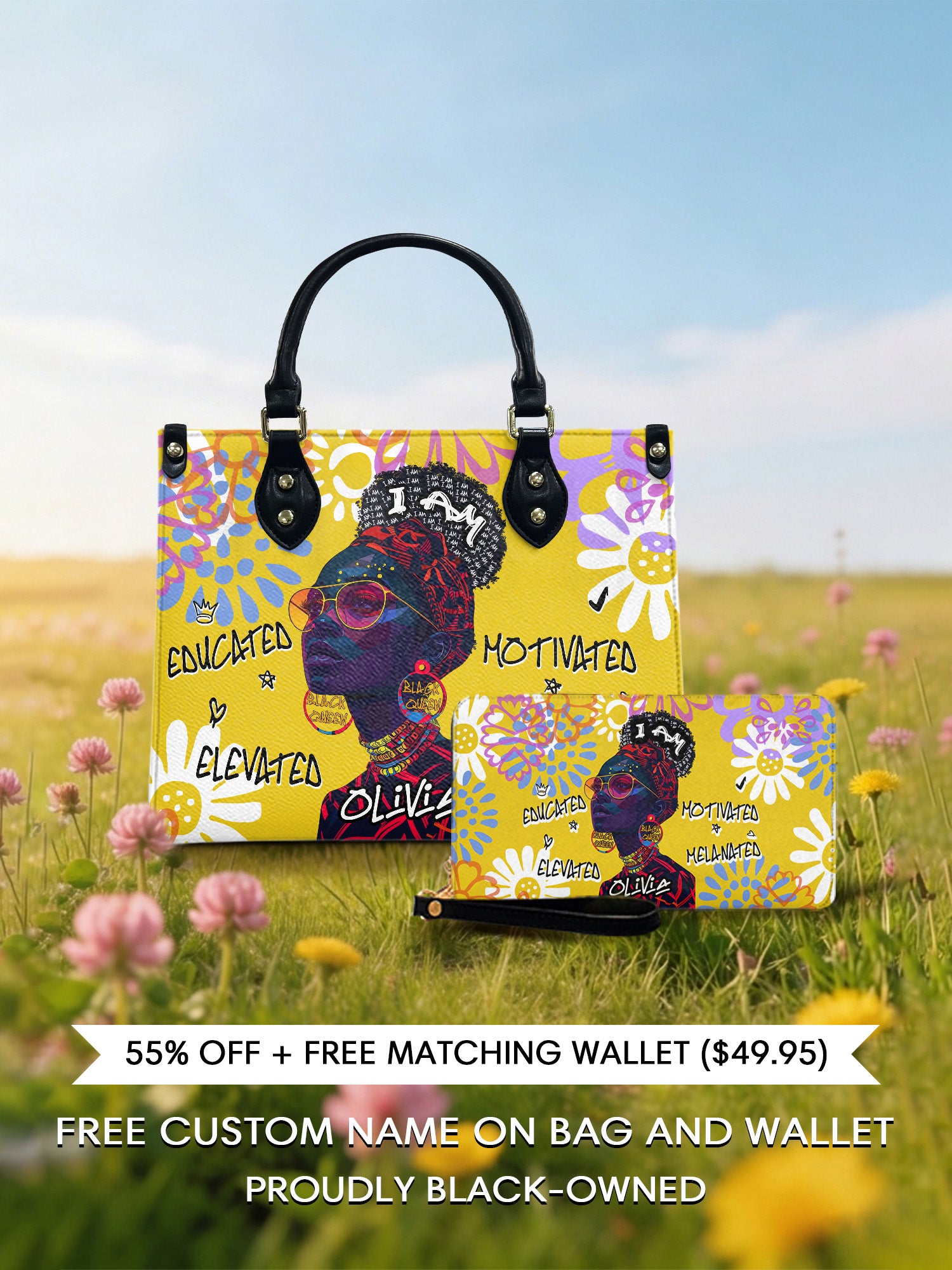 Melaniva I Am Elevated Leather Handbag Deal (FREE WALLET) - Melaniva