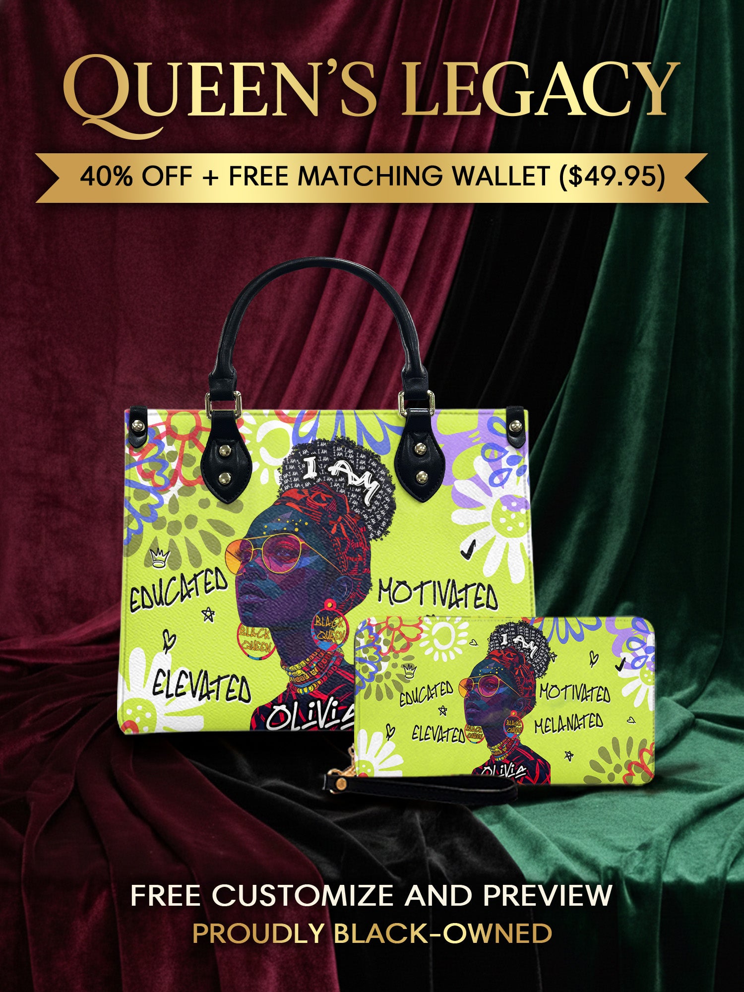 Melaniva I Am Elevated - Lemon Lime Leather Handbag Deal (FREE WALLET) - Melaniva