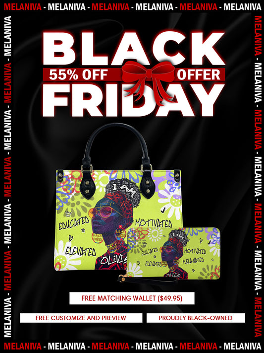 Melaniva I Am Elevated - Lemon Lime Leather Handbag Deal (FREE WALLET)