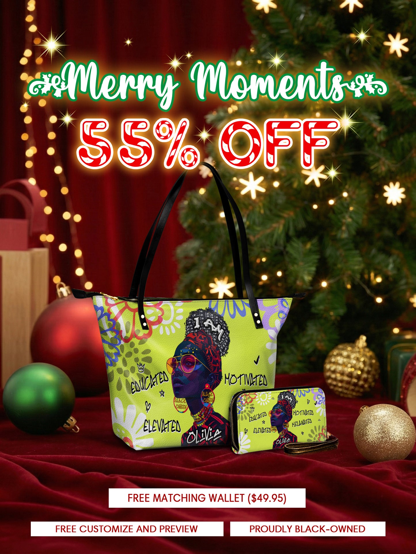 Melaniva I Am Elevated - Lemon Lime Leather Tote Bag Deal (FREE WALLET)