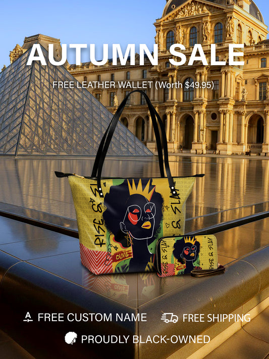 Melaniva Crowned Muse Satchel Yellow Leather Tote Bag Deal (FREE WALLET)