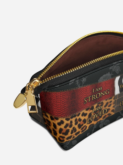 Melaniva Patchwork of Power Leather Eclipse Makeup Bag