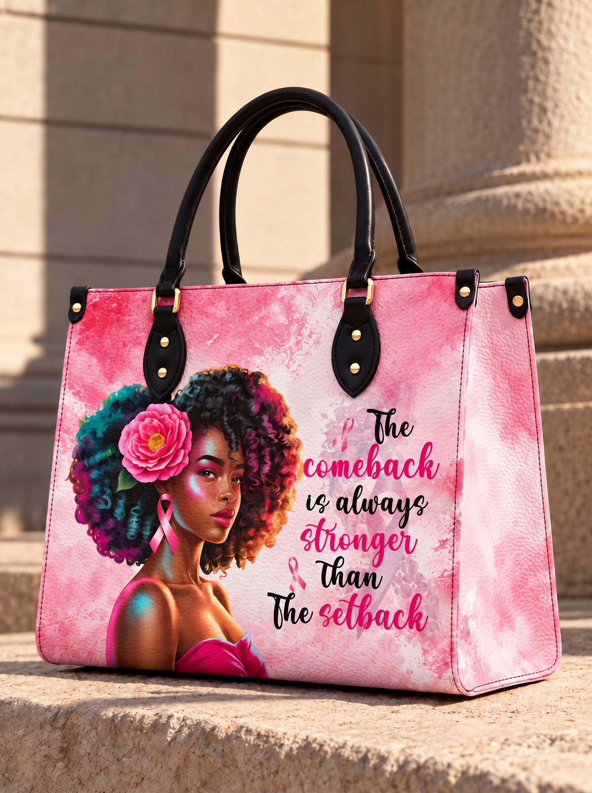 Melaniva Stronger in Pink Leather Handbag Deal (FREE WALLET)