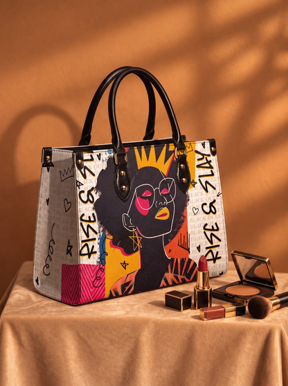 Melaniva Crowned Muse Satchel White Leather HandBag Deal (FREE WALLET)