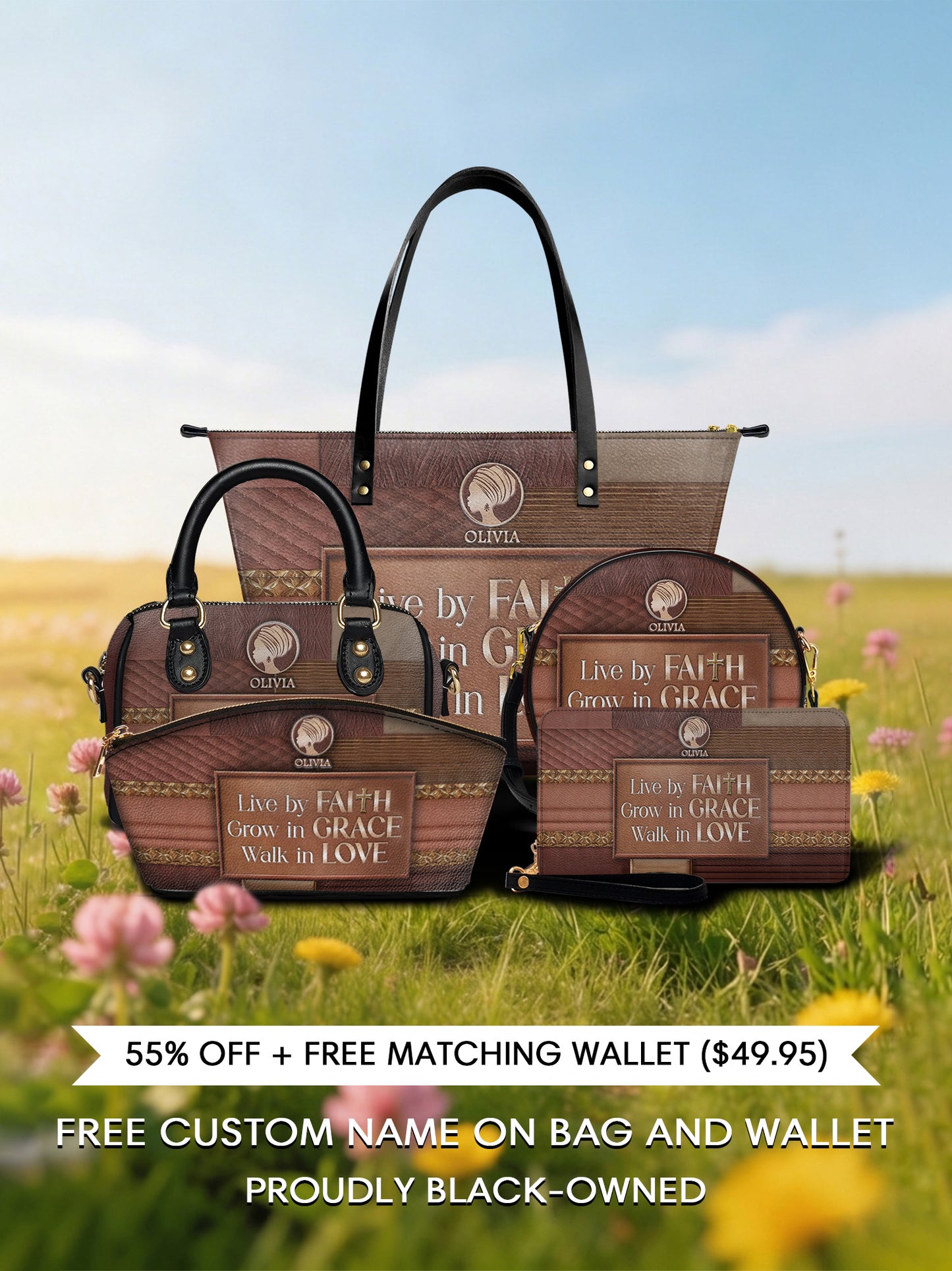 Melaniva "Faith & Grace" Tote Bag The Lucky Bundle - Melaniva