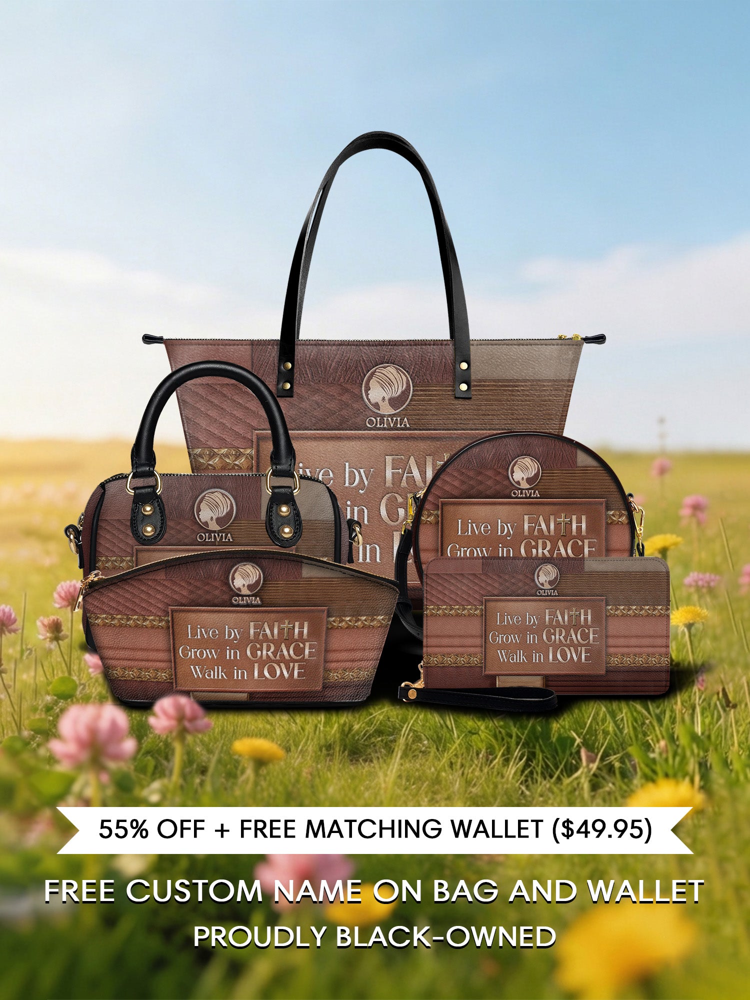 Melaniva "Faith & Grace" Tote Bag The Lucky Bundle - Melaniva