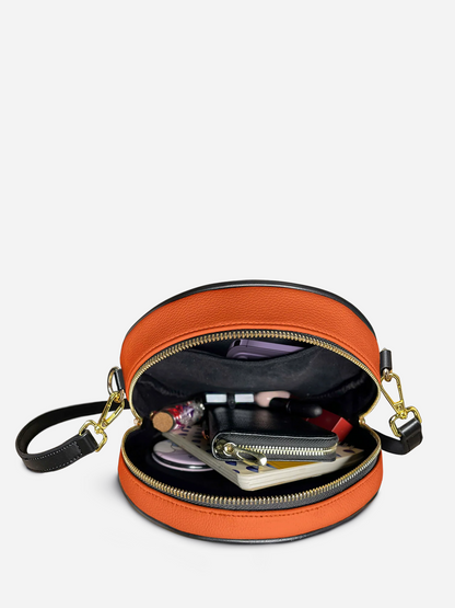 Melaniva Rise & Slay Satchel Leather Circle Crossbody Bag