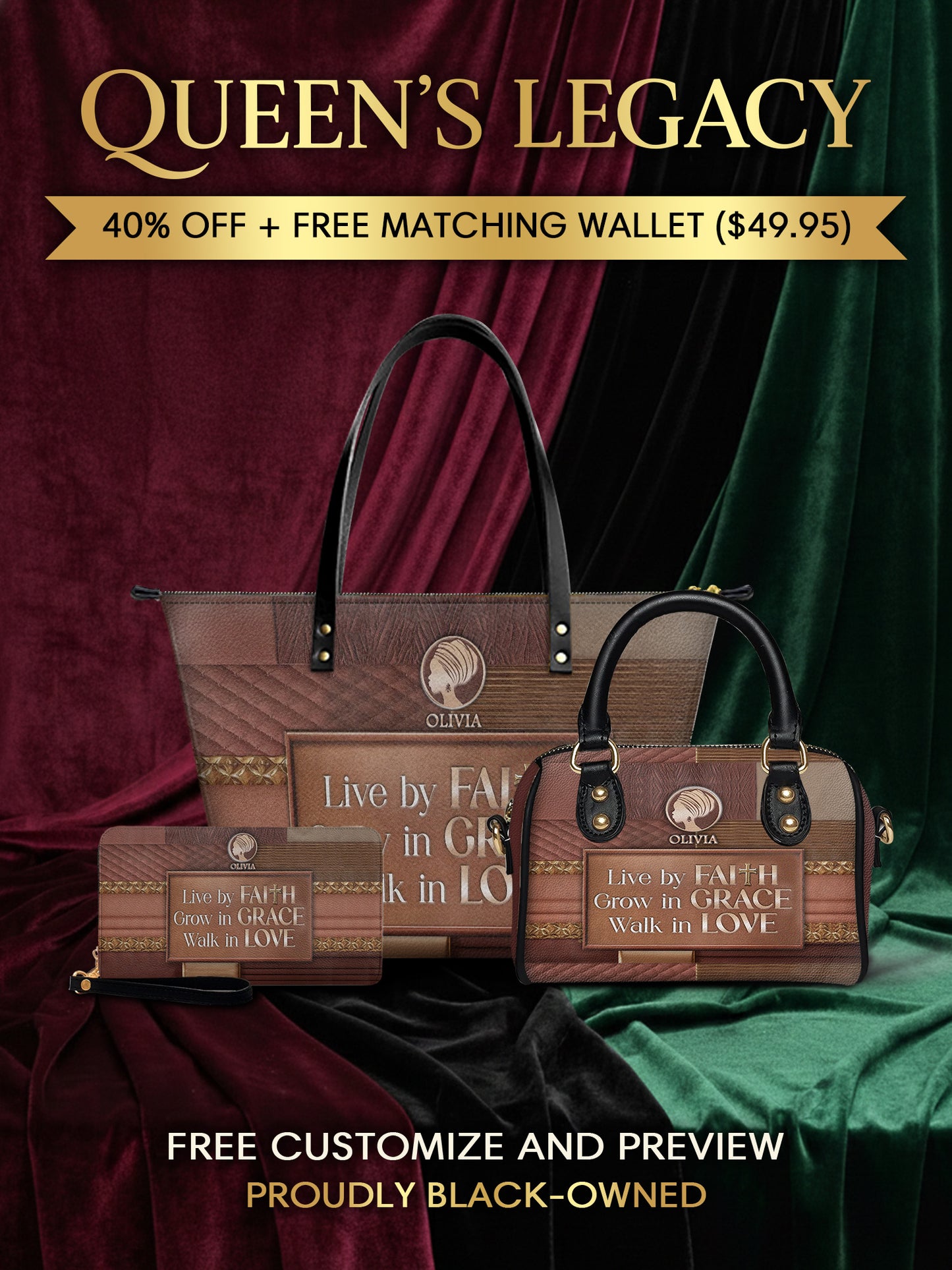 Melaniva "Faith & Grace" Tote Bag The Perfect Trio - Melaniva