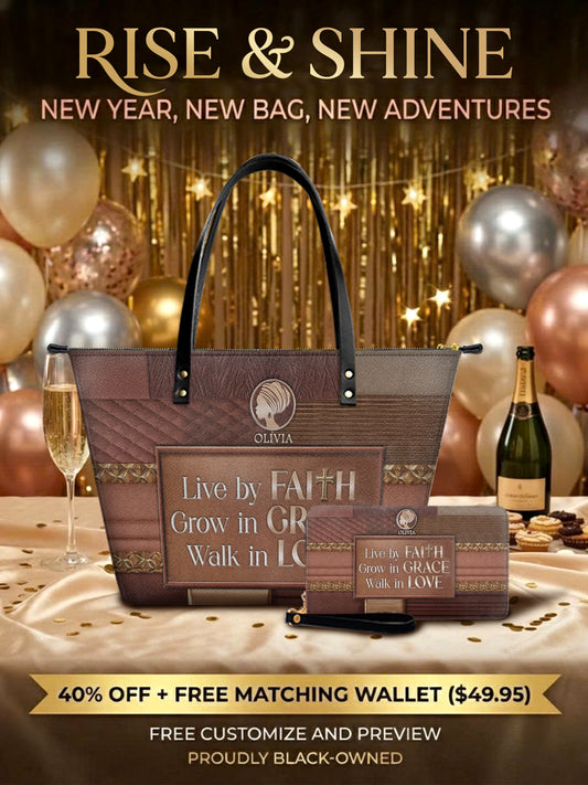 Melaniva Faith & Grace Leather Tote Bag Deal (FREE WALLET) - Melaniva