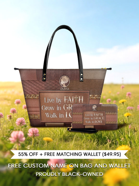 Melaniva Faith & Grace Leather Tote Bag Deal (FREE WALLET) - Melaniva
