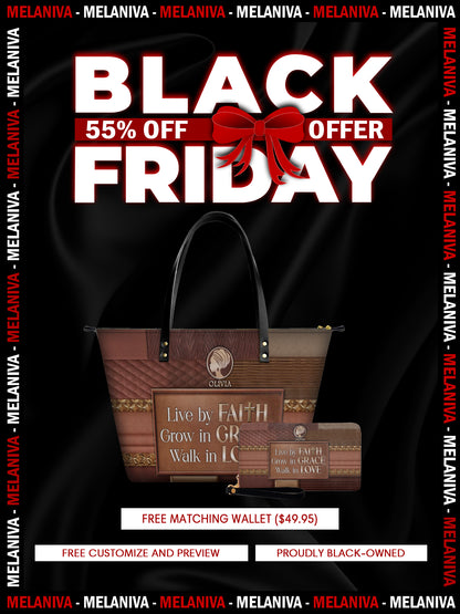 Melaniva Faith & Grace Leather Tote Bag Deal (FREE WALLET)