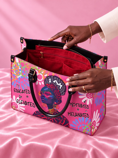 Melaniva I Am Elevated Pink Leather Handbag Deal (FREE WALLET)