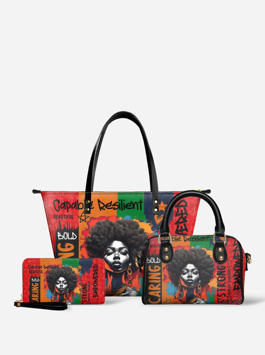 Melaniva "Shea Butter & Gold" Tote Bag The Perfect Trio - Melaniva