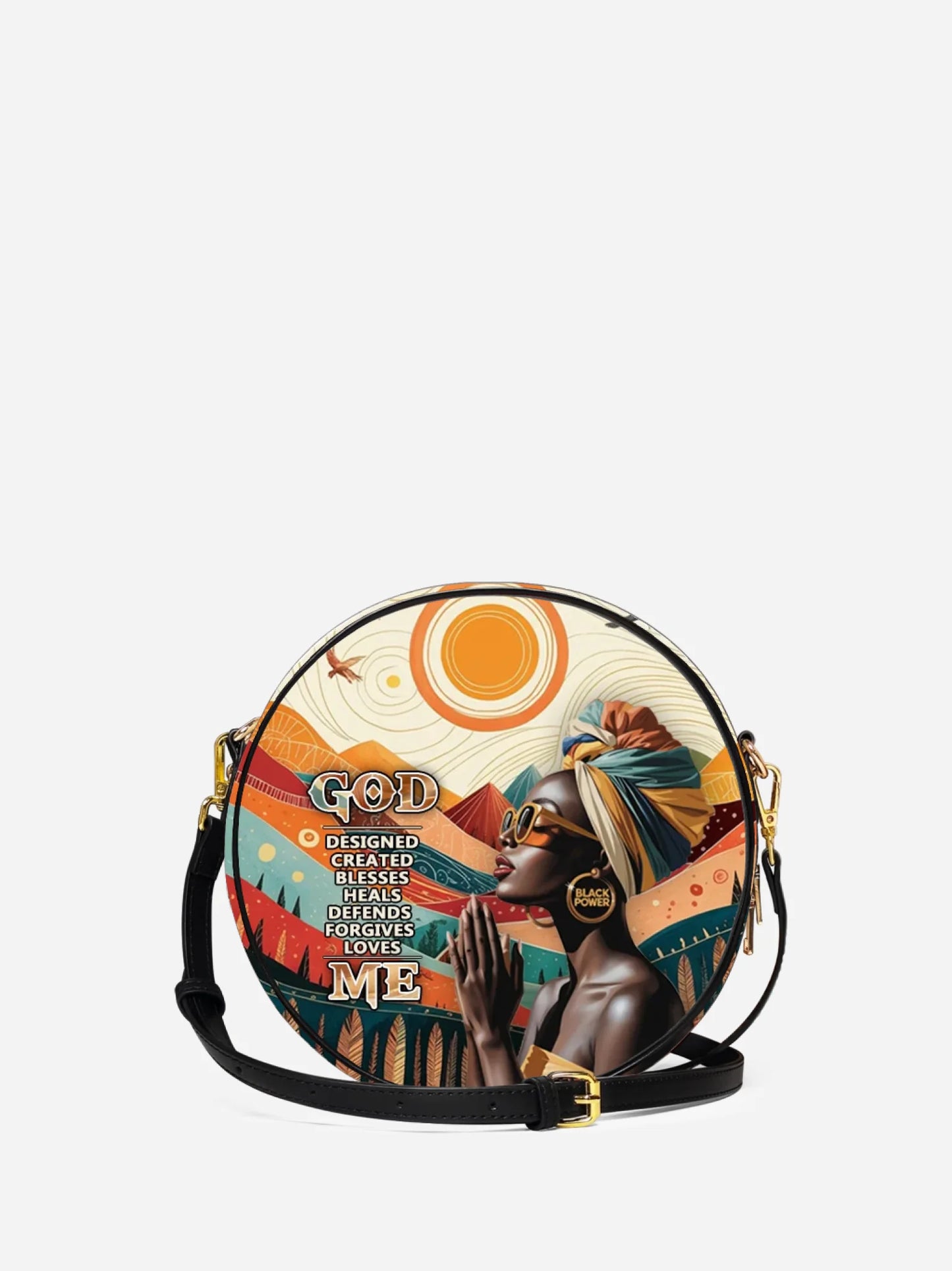 Melaniva “Grace & Strength” Leather Circle Crossbody Bag - Melaniva