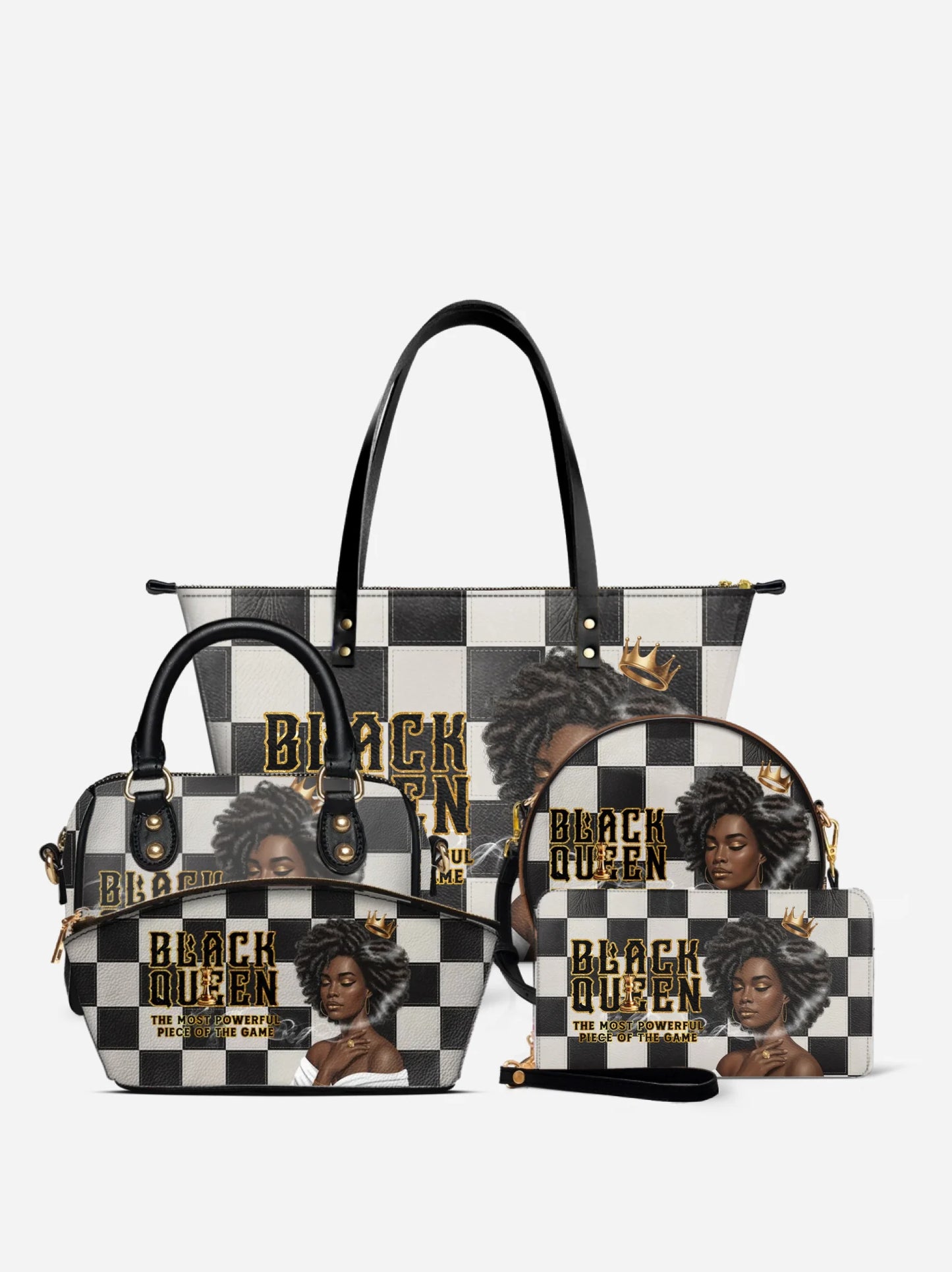 Melaniva "Black Queen Royal Elegance" Tote Bag The Lucky Bundle - Melaniva