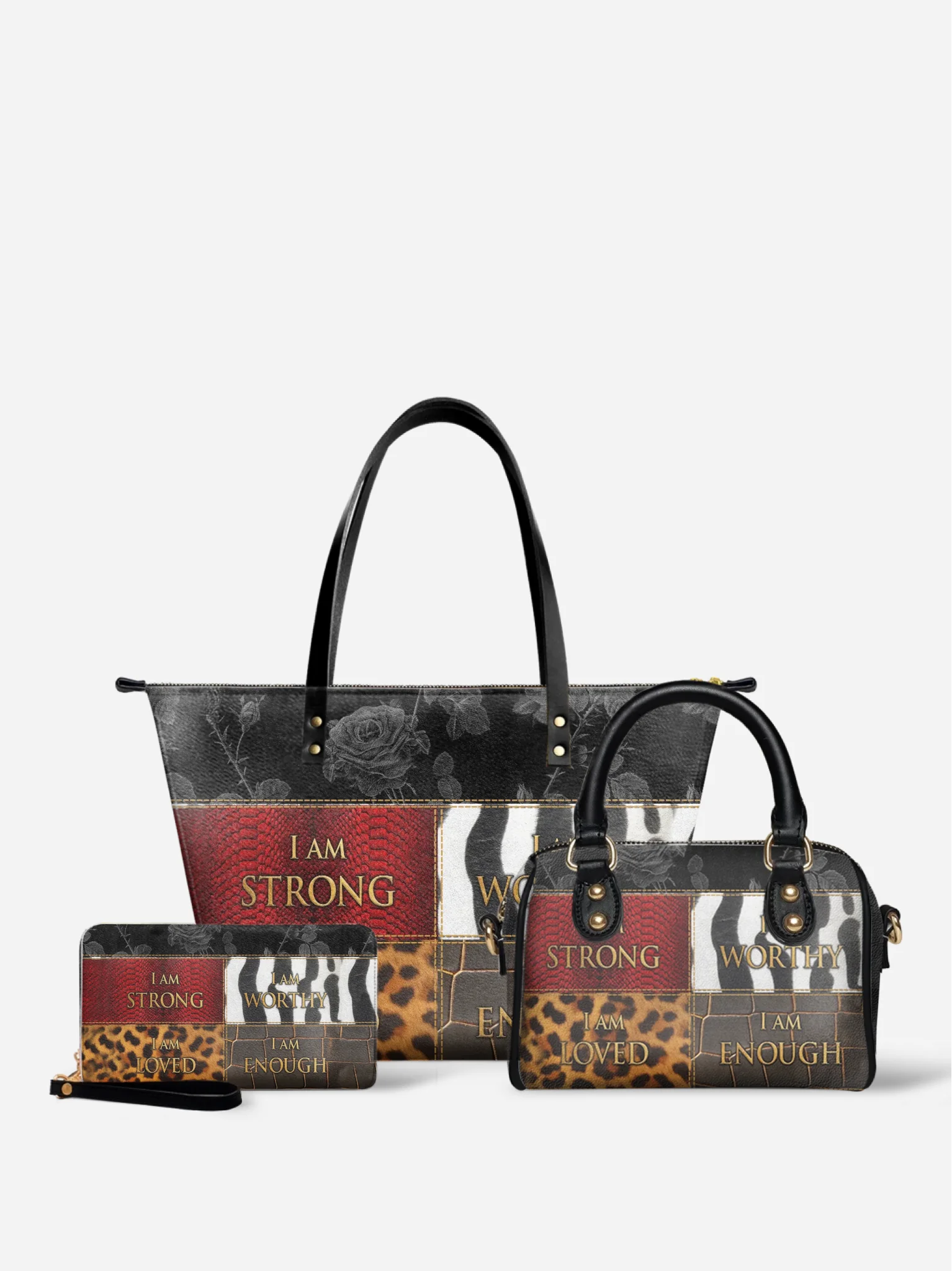 Melaniva "Patchwork of Power" Tote Bag The Perfect Trio - Melaniva