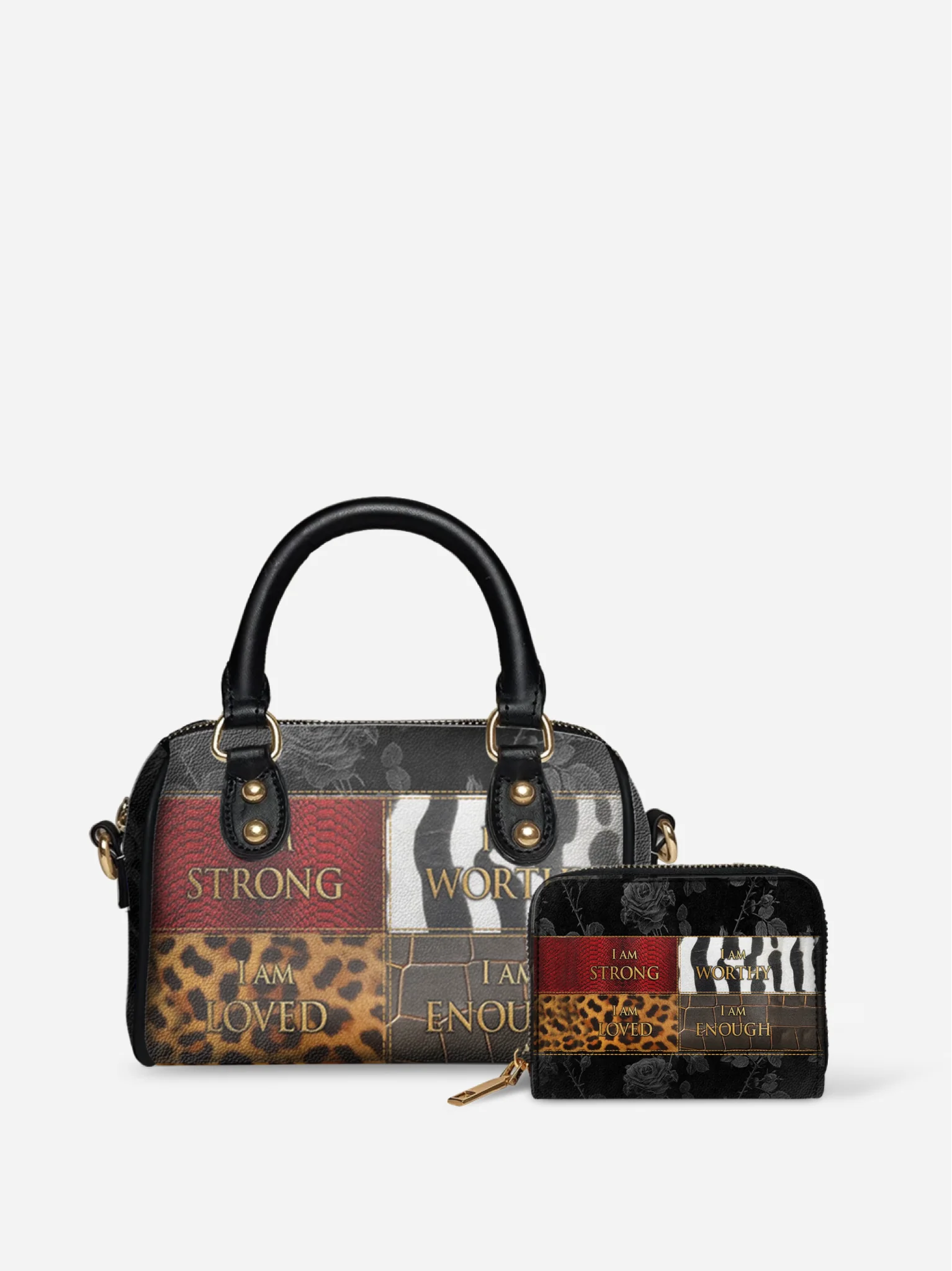 Melaniva Patchwork of Power Leather Mini Satchel Deal - Melaniva