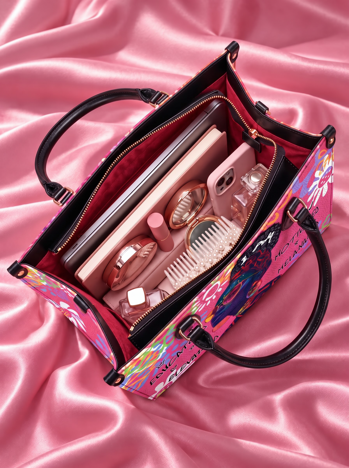 Melaniva I Am Elevated Pink Leather Handbag Deal (FREE WALLET)