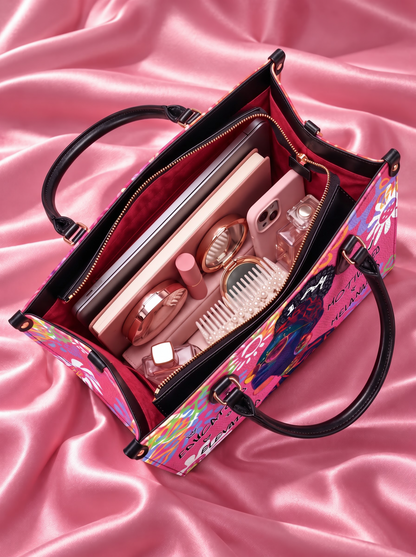 Melaniva I Am Elevated Pink Leather Handbag Deal (FREE WALLET)